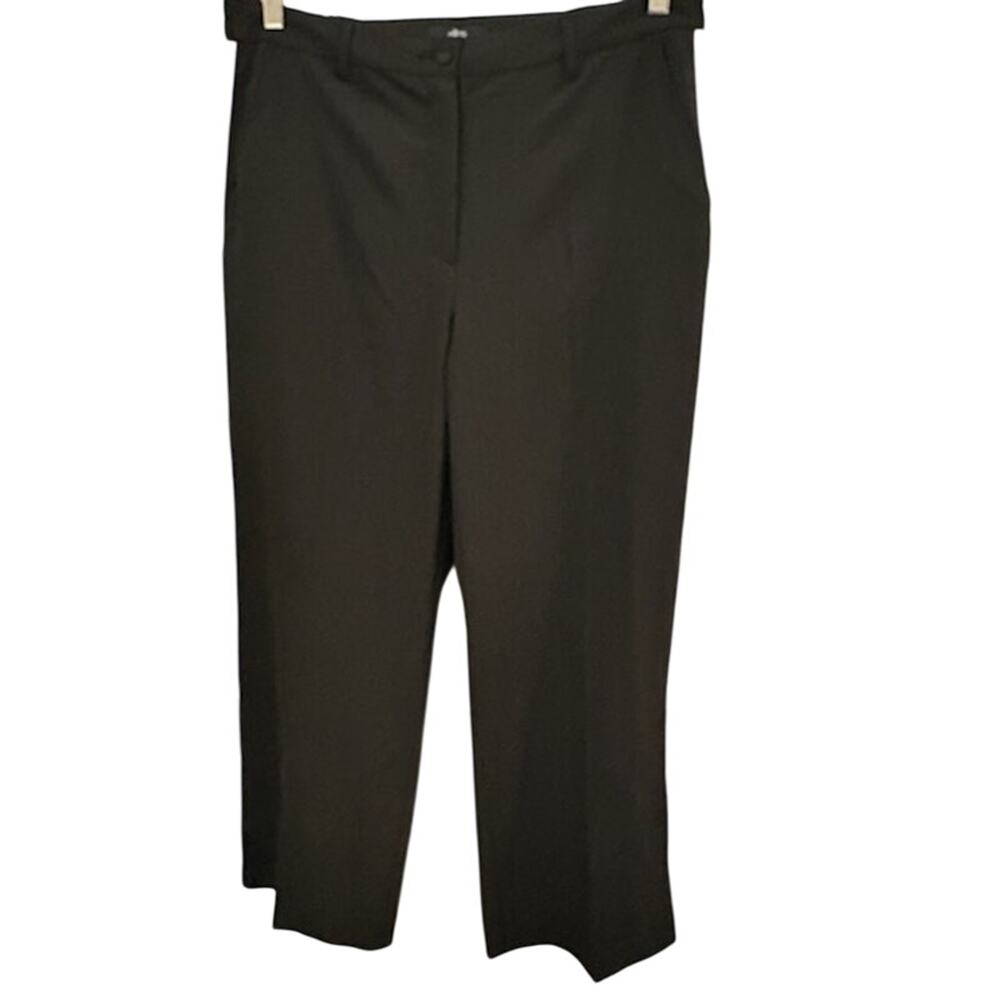 Ellos Black Casual Pants18 White Side Stripe Wide Leg Office Contemporary